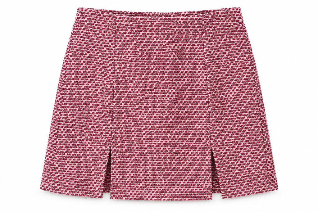 Minifalda Tweed Rosa Fucsia con Aberturas