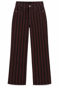 Pantalón Wide Leg Rayas Verticales Negro y marrón
