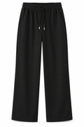 Pantalón Jogger Wide Leg Negro con Cordón