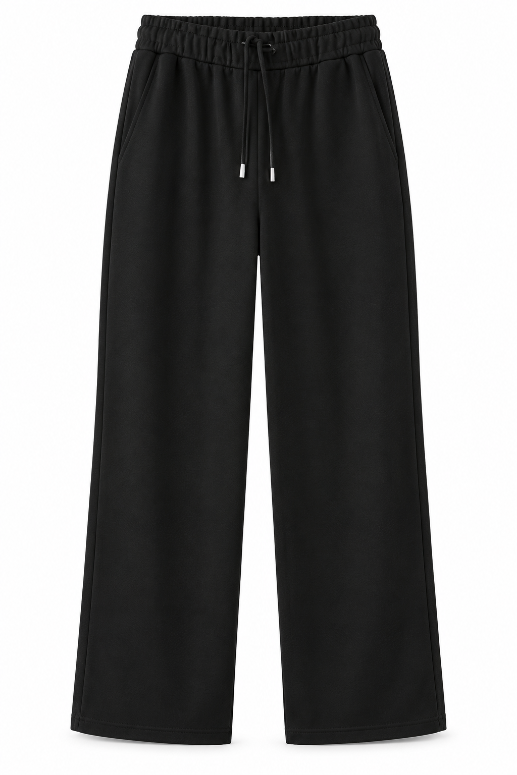 Pantalón Jogger Wide Leg Negro con Cordón