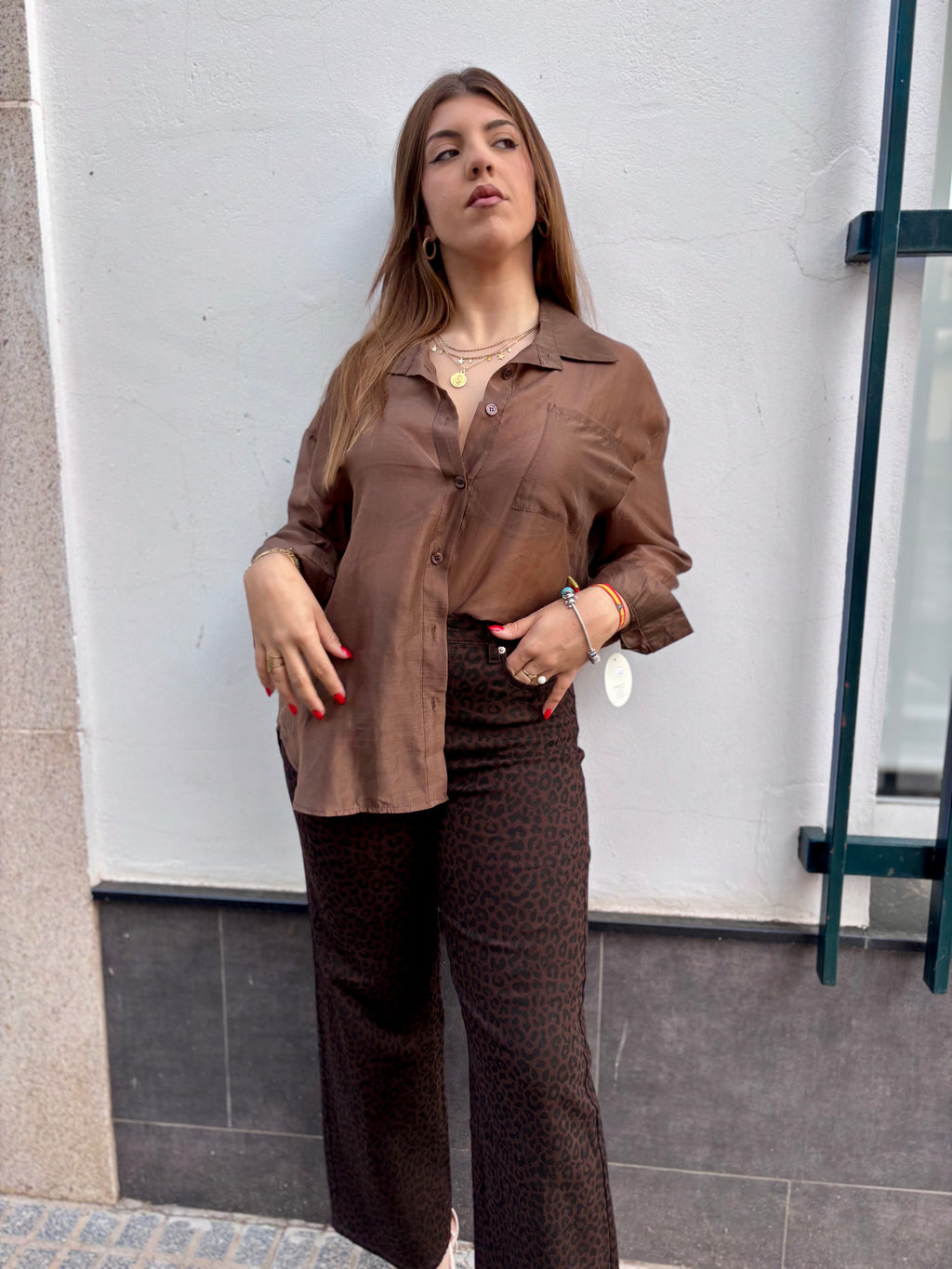 Pantalon leopardo vaquero