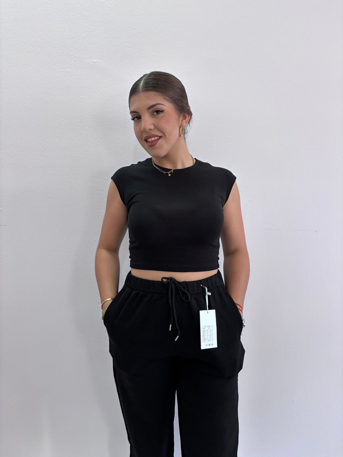 Pantalón bombacho negro