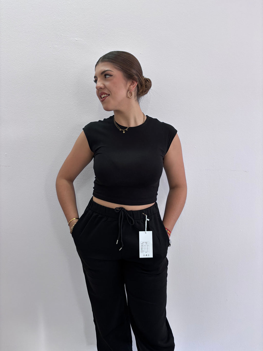 Pantalón bombacho negro