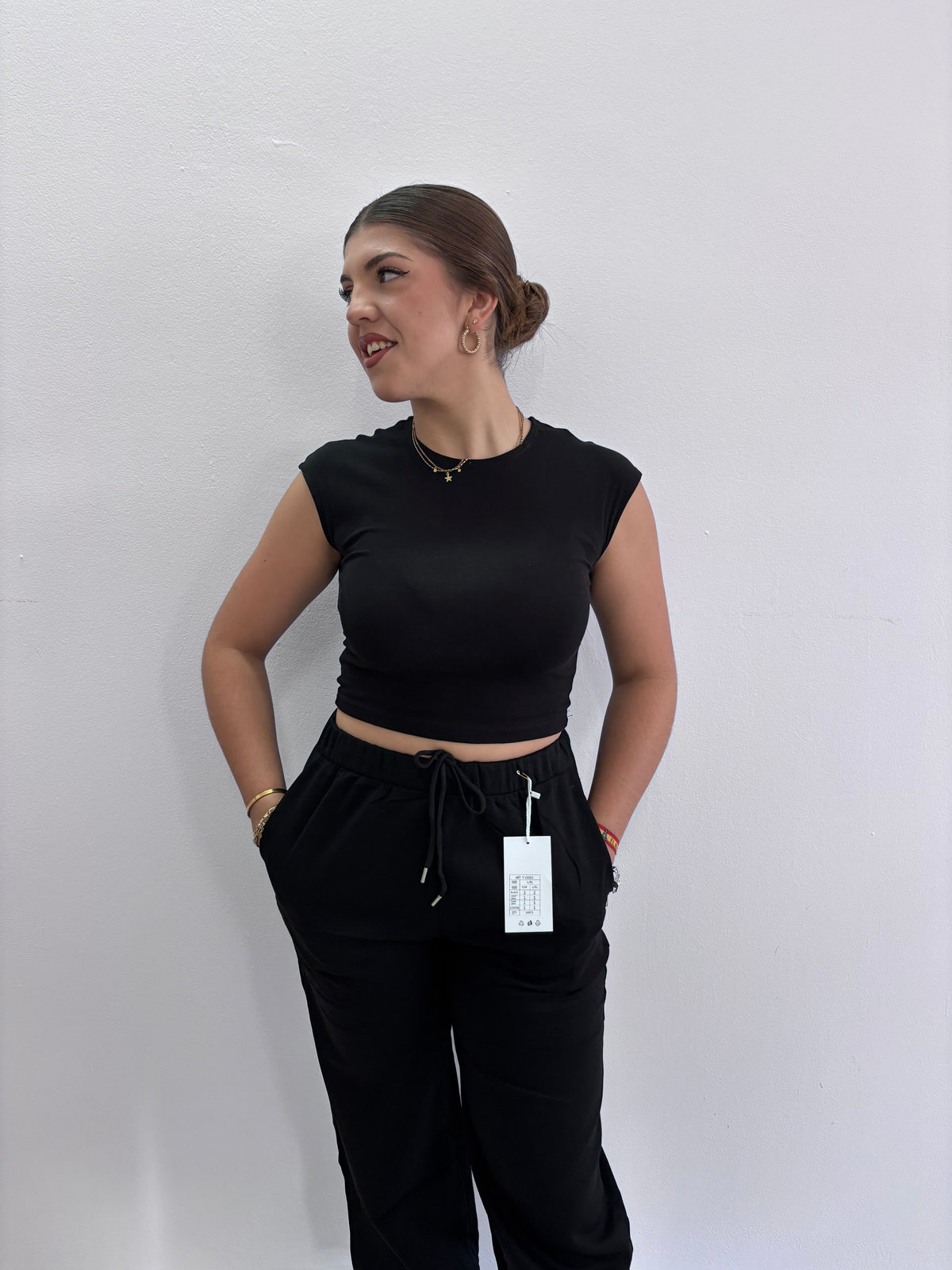 Pantalón bombacho negro