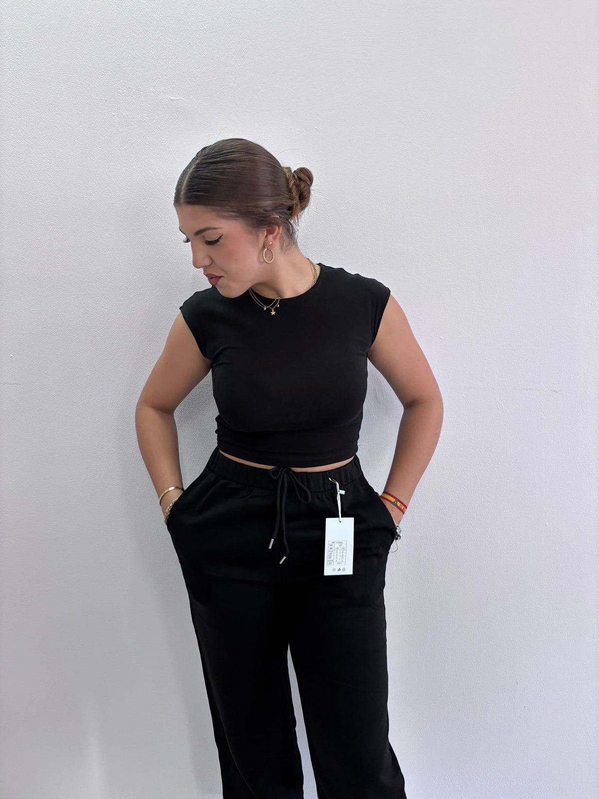 Pantalón bombacho negro