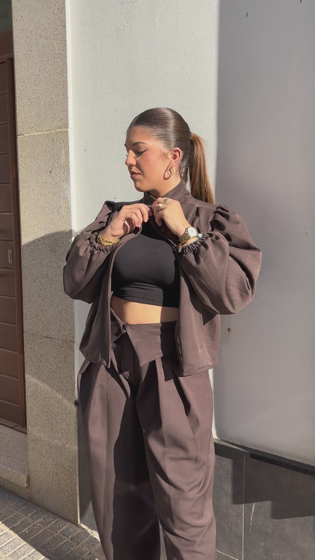 Conjunto Valeria - Trench y pantalón